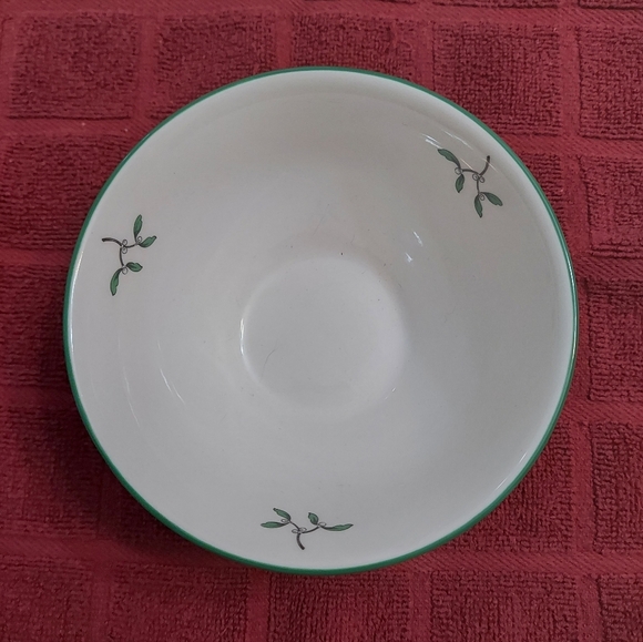 Spode England Christmas Tree Nut Bowl S3324 Holly Green Rim Santa 5.5" X 2.5" - Picture 7 of 13